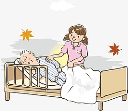 卡通躺在病床上的病人矢量素材