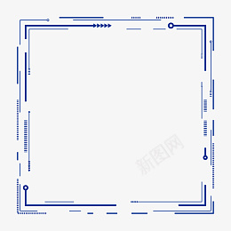 蓝色点线科技边框png免抠素材_新图网 https://ixintu.com 科技边框 蓝色科技 科技蓝 线科技 几何 极简 矩形 科技 简约 线条 蓝色 边框 框