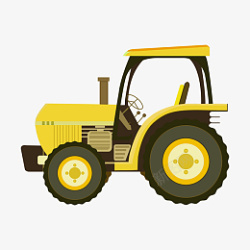 黄色拖拉机一辆黄色拖拉机插图高清图片
