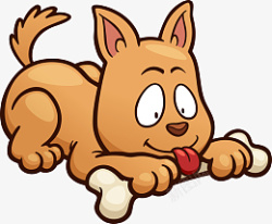 橙色卡通狗背景卡通动物小狗高清图片