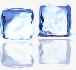创意蓝色火焰合成蓝色的冰块效果设计高清图片