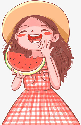 夏天吃西瓜的甜美草帽女孩png免抠素材_新图网 https://ixintu.com 夏天 吃西瓜 甜美 草帽女孩