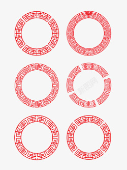 中式复古相框传统中国风矢量圆环高清图片