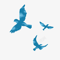 和平节设计蓝色天空云朵和平鸽PNG高清图片