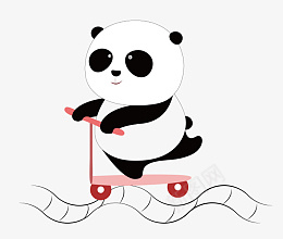 卡通手绘小熊猫滑板可爱png免抠素材_新图网 https://ixintu.com 卡通 手绘 小熊猫 可爱
