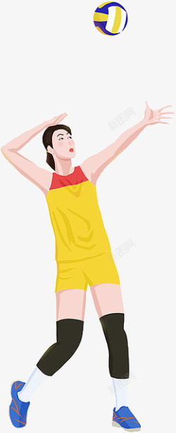 女排奥运会手绘奥运会女排发球高清图片