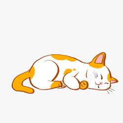 哺乳卡通手绘懒惰的猫插画高清图片