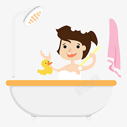 手绘洗澡女孩小鸭png免抠素材_新图网 https://ixintu.com 手绘洗澡女孩小鸭 手绘 洗澡 女孩小鸭
