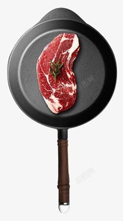 煎牛肉平底锅煎牛排高清图片