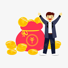 互联网金币小人png免抠素材_新图网 https://ixintu.com 金币 互联网小人 金币小人 金融