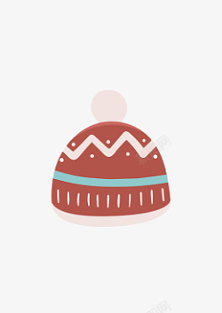 圣诞红色手绘帽子免抠素材