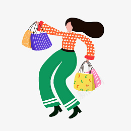 手提购物袋的女孩子png免抠素材_新图网 https://ixintu.com 元素 女孩 女生拎购物袋 购物 购物袋