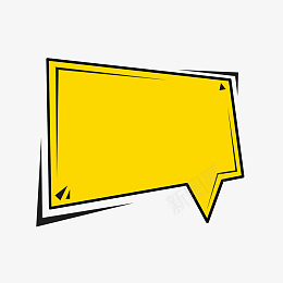 卡通黄色手绘对话框杜png免抠素材_新图网 https://ixintu.com 纹理对话框 黄色边框 不规则 对话框 对话 手绘