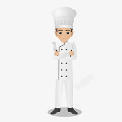拿刀切菜卡通厨师职业矢量素材高清图片