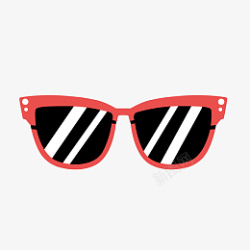 红框眼镜卡通Q版红框个性洋气眼镜高清图片