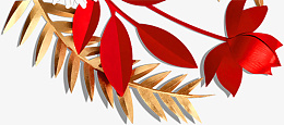 边角装饰红色花朵金叶png免抠素材_新图网 https://ixintu.com 边角装饰 红色 花朵 金叶