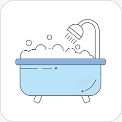 洗澡浴盆泡泡卡通素材