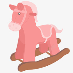 粉红色的回忆61儿童节少女心粉色木马摇椅高清图片