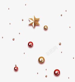 圣诞节金珠元素五角星背景手绘素材