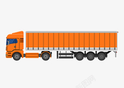 双11橙色物流大货车素材