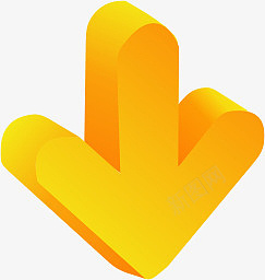 黄色的箭头下来3darrowiconspng免抠素材_新图网 https://ixintu.com Yellow 黄色的 3D arrow 箭头 down 下来