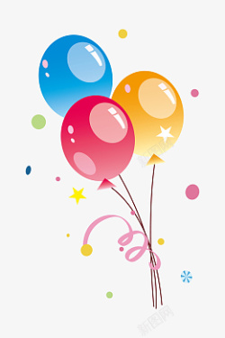 彩色卡通儿童气球装饰素材