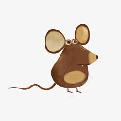 褐色老鼠褐色的老鼠手绘插画高清图片