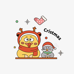 圣诞卡通表情包可爱动物png免抠素材_新图网 https://ixintu.com 圣诞 卡通 表情包 可爱动物