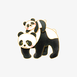 熊猫妈妈背孩子素材