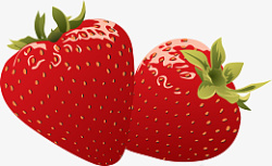 手绘卡通草莓水果素材