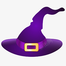紫色巫师帽ai免抠素材_新图网 https://ixintu.com 万圣节 紫色 帽子 矢量