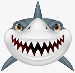 卡通高清PNG微笑鲨鱼图片素材