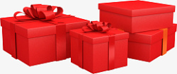 红色C4d礼物盒素材