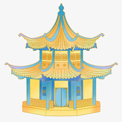 国潮风中国传统建筑亭子素材