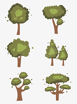 绿色卡通树元素素材ai免抠素材_新图网 https://ixintu.com AI素材 环境 卡通 绿色 森林