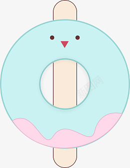 可爱的甜甜圈冰棍png免抠素材_新图网 https://ixintu.com 雪糕 甜甜圈 可爱 蓝色 粉色 卡通