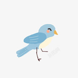 鸟儿抠图卡通蓝色的小鸟图狙高清图片