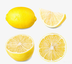 黄色半个整个柠檬素材