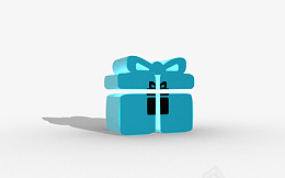 立体3D礼物盒png_新图网 https://ixintu.com 礼物盒 立体 三维 盒子 蓝色玻璃盒子
