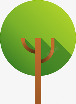 矢量绿色圆形的树素材