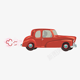 排放尾气的汽车png免抠素材_新图网 https://ixintu.com 尾气 汽车 红色的汽车 车子