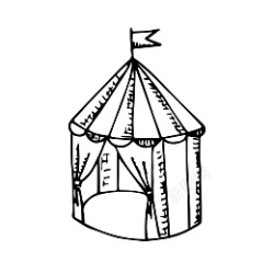 黑白帐篷黑白线条简约帐篷露营风手绘图高清图片