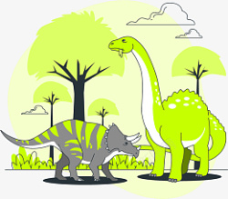 扁平化恐龙恐龙扁平化动物素材高清图片