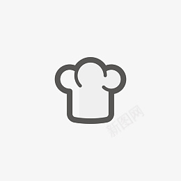 灰色厨师帽png免抠素材_新图网 https://ixintu.com 扁平化 矢量图 厨师 商务 帽子 弯曲 手绘 曲线 灰色