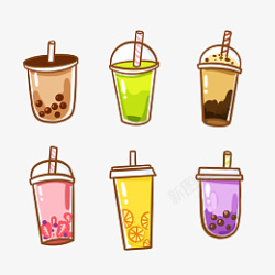 饮品拿铁奶茶卡通可爱图标高清图片
