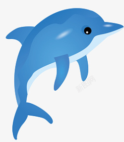 海豚鼠绘蓝色素材