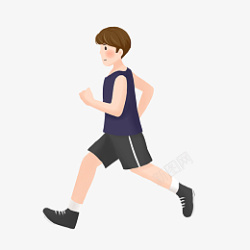 疾跑男人跑步减肥插画高清图片