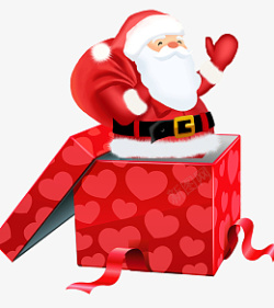 箱子里的礼盒箱子里的圣诞老人高清图片
