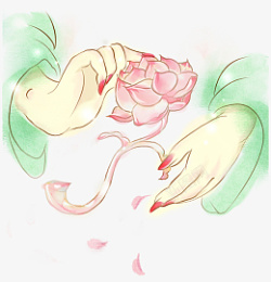禅意手持莲花手势素材素材