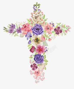 十字状十字状手绘花环样式高清图片